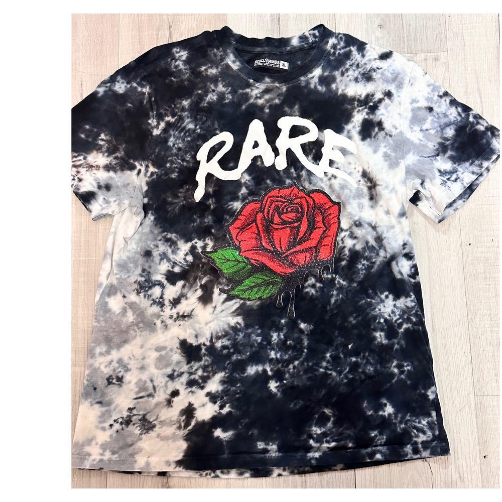 Rebel Minds Rare Rose Tie Dye T-Shirt Mens XL Trendy‎ Graphic Tee